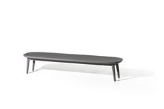 Gervasoni Large Brick Oval Coffee Table in Grey Lacquered Oak by Paola Navone