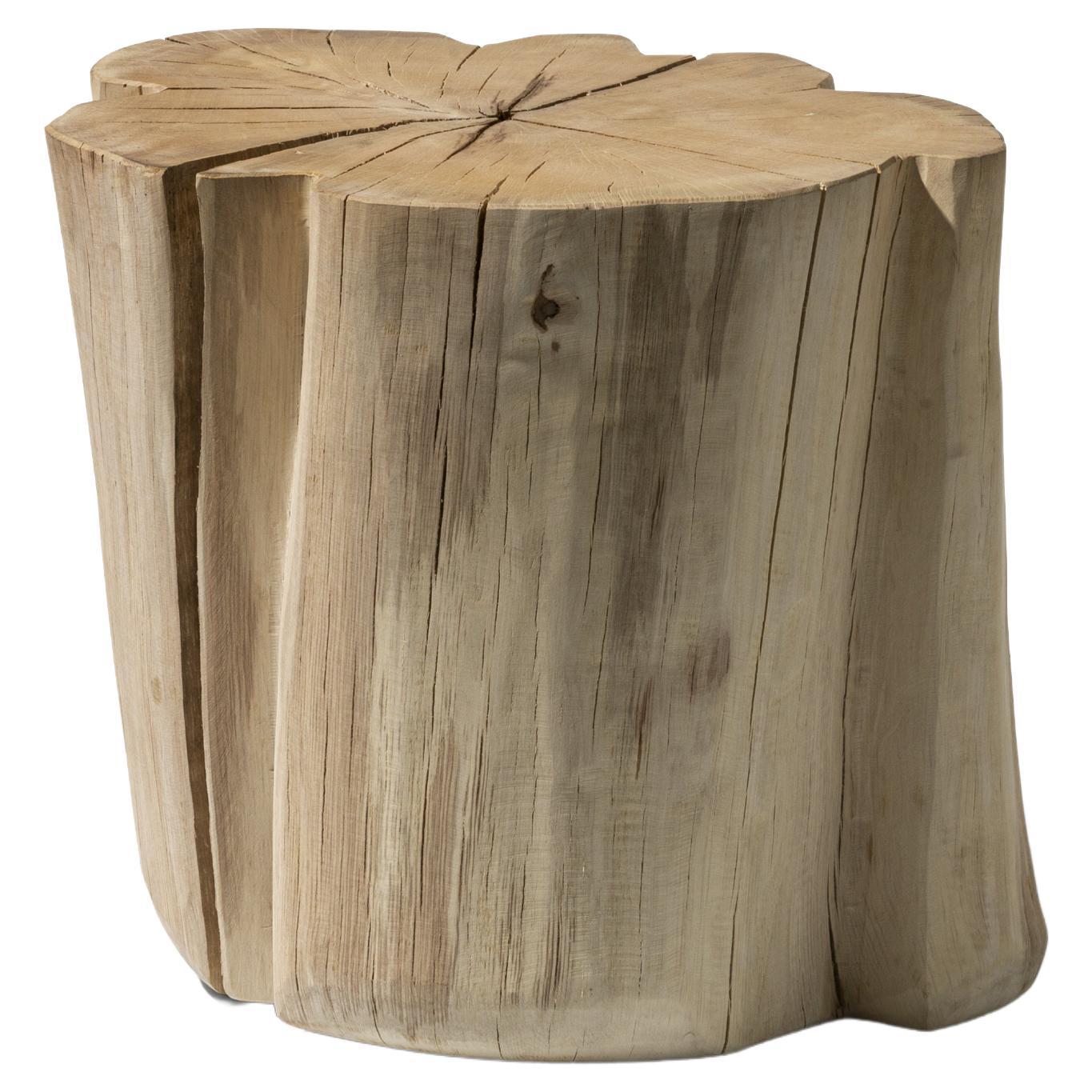 Tavolino in mattoni Gervasoni in tronco di carpino scortecciato naturale