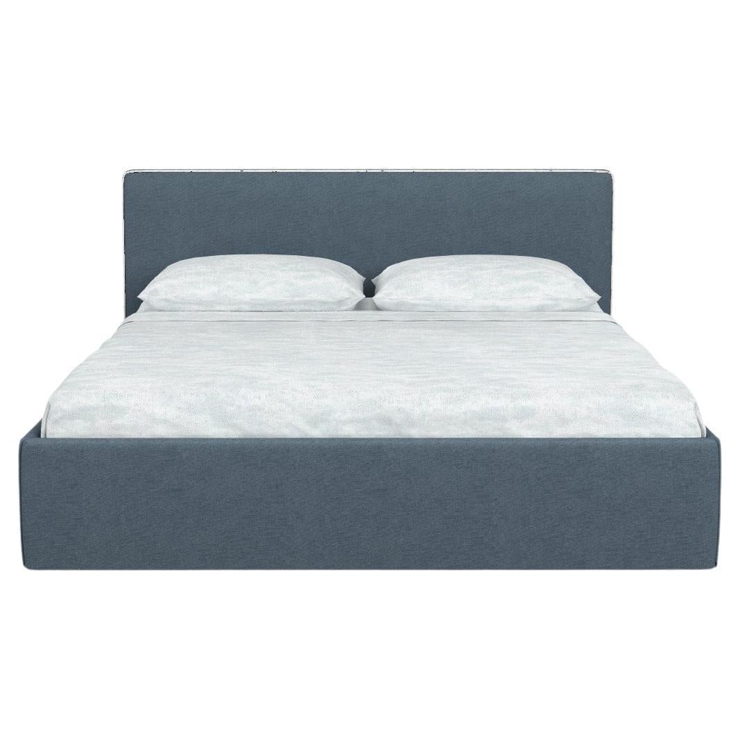 Gervasoni Linea F Bed in Munch Upholstery & Walnut Feet by Paola Navone