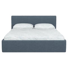 Gervasoni Linea G Bed in Munch Upholstery & Walnut Feet by Paola Navone