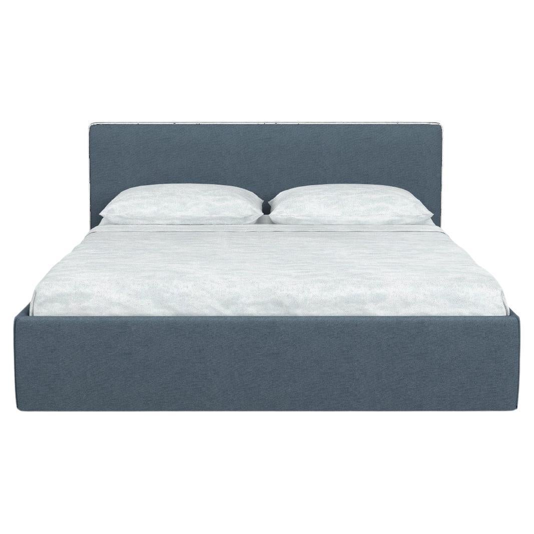 Gervasoni Linea Q Bed in Munch Upholstery & Walnut Feet by Paola Navone
