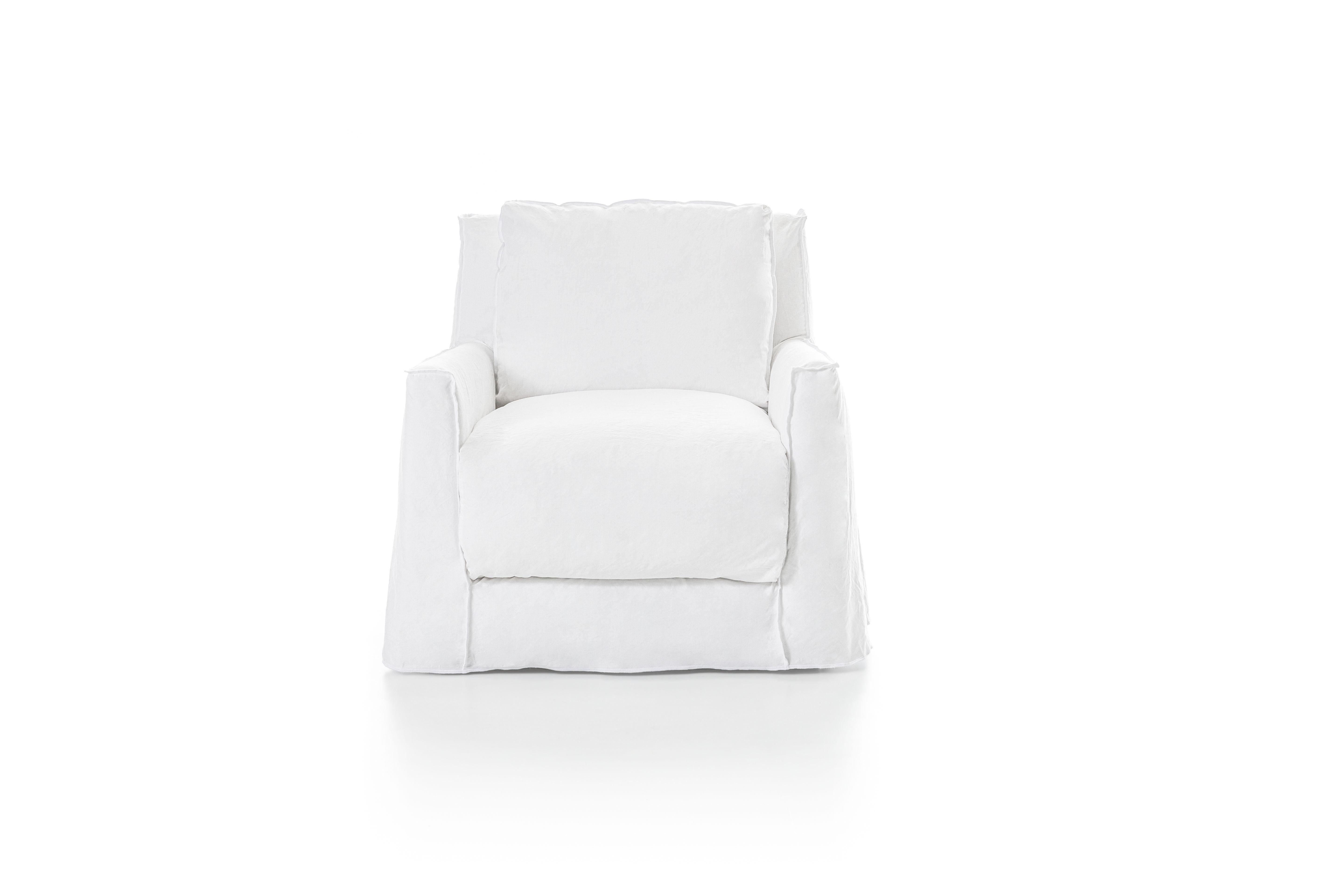 Modern Gervasoni Loll 05 Armchair in Panama Upholstery by Paola Navone For Sale