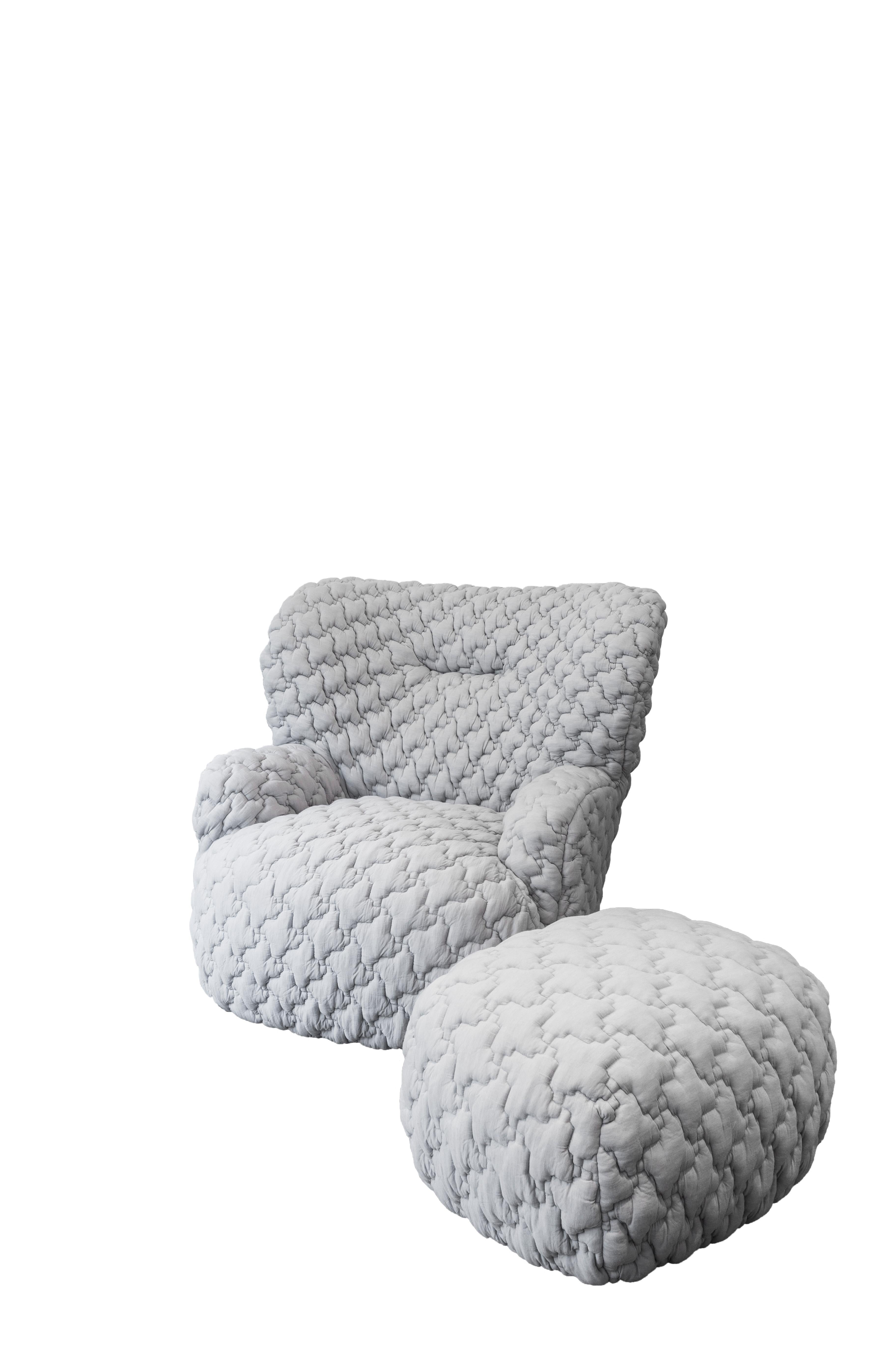 Gervasoni Loll 09 Drehsessel in E - 3D Grau Polsterung von Paola Navone (Moderne) im Angebot