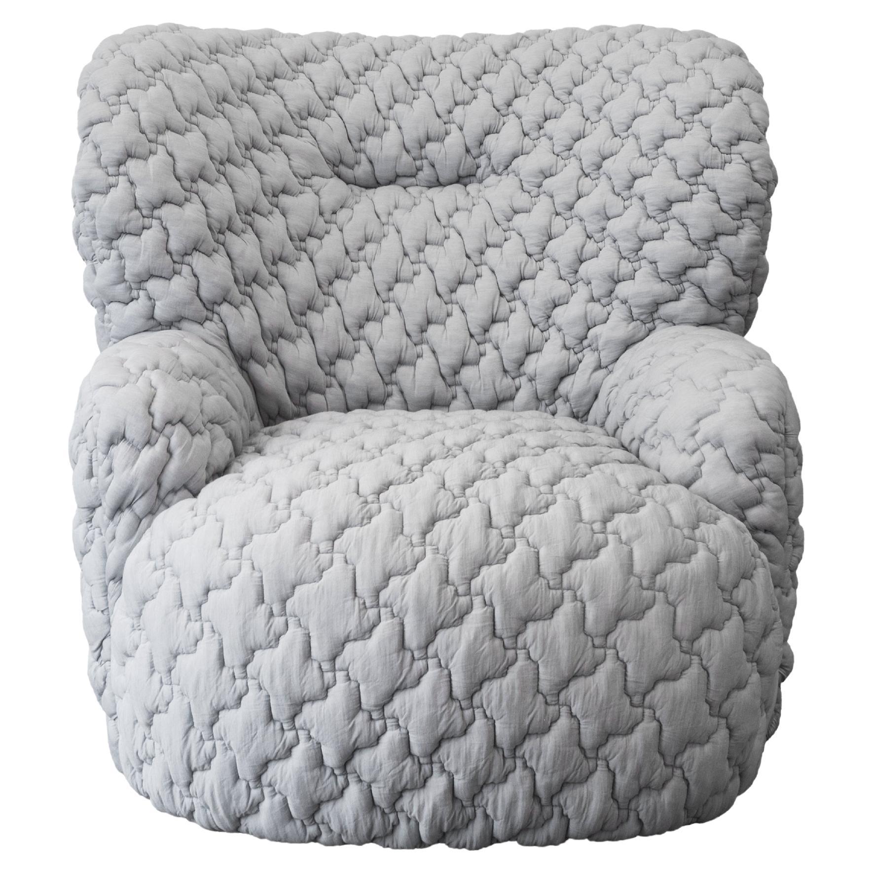 Gervasoni Loll 09 Swivel Armchair in E - 3D Gray Upholstery by Paola Navone For Sale