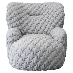 Gervasoni Loll 09 Swivel Armchair in E - 3D Gray Upholstery by Paola Navone