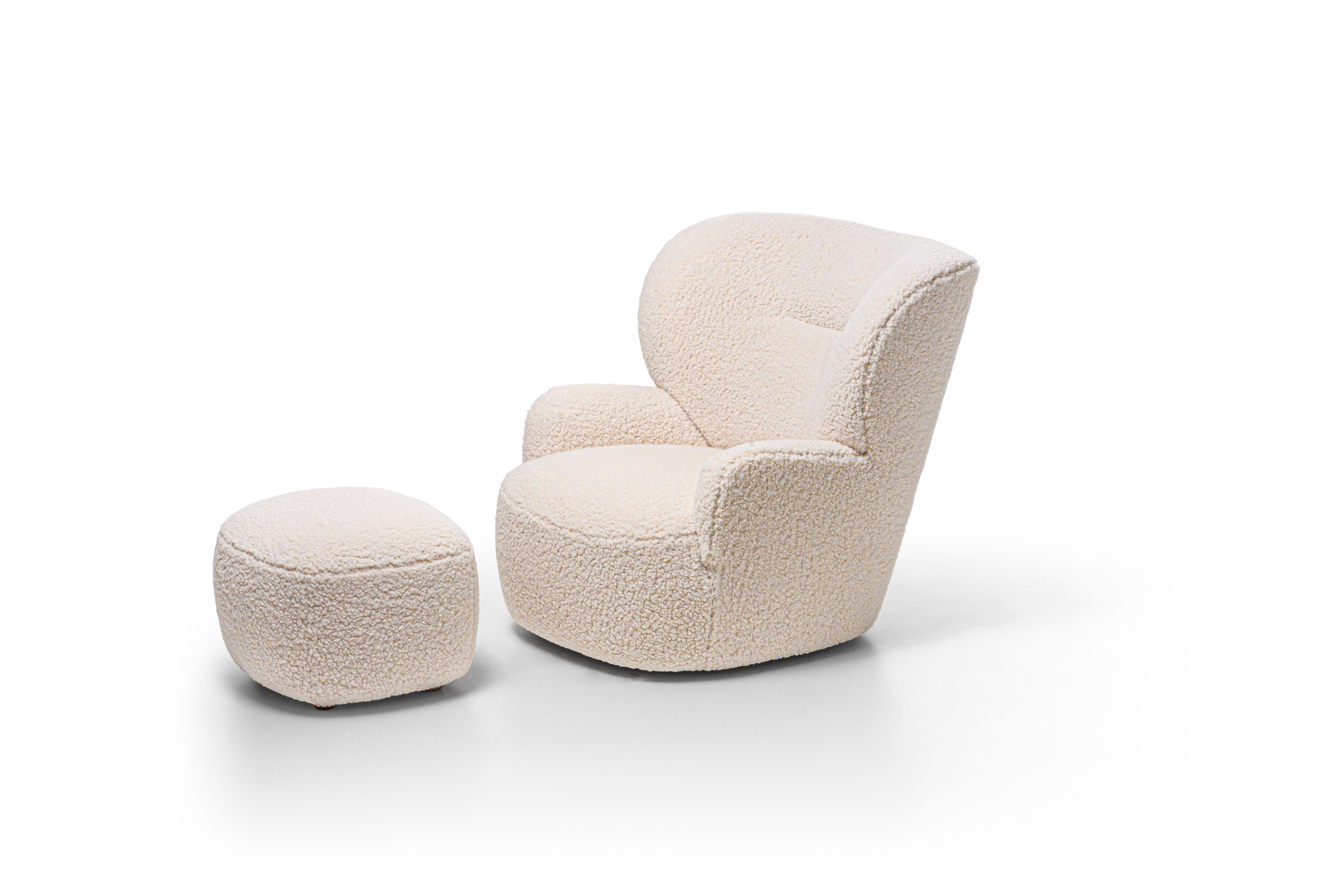 italien Fauteuil pivotant Gervasoni Loll 09 en tissu polaire par Paola Navone en vente