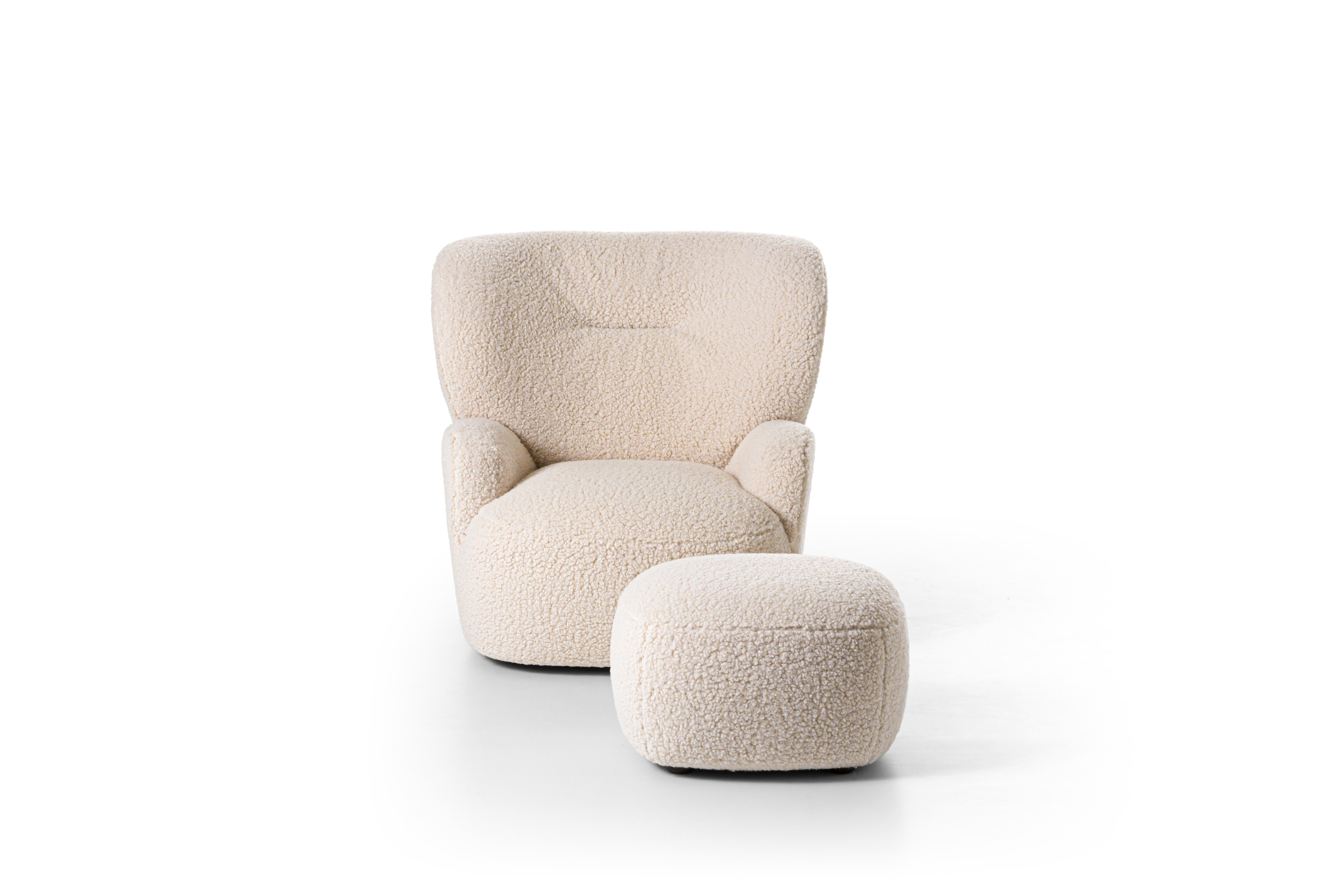 Modern Gervasoni Loll 09 Swivel Armchair in Polar Upholstery by Paola Navone For Sale