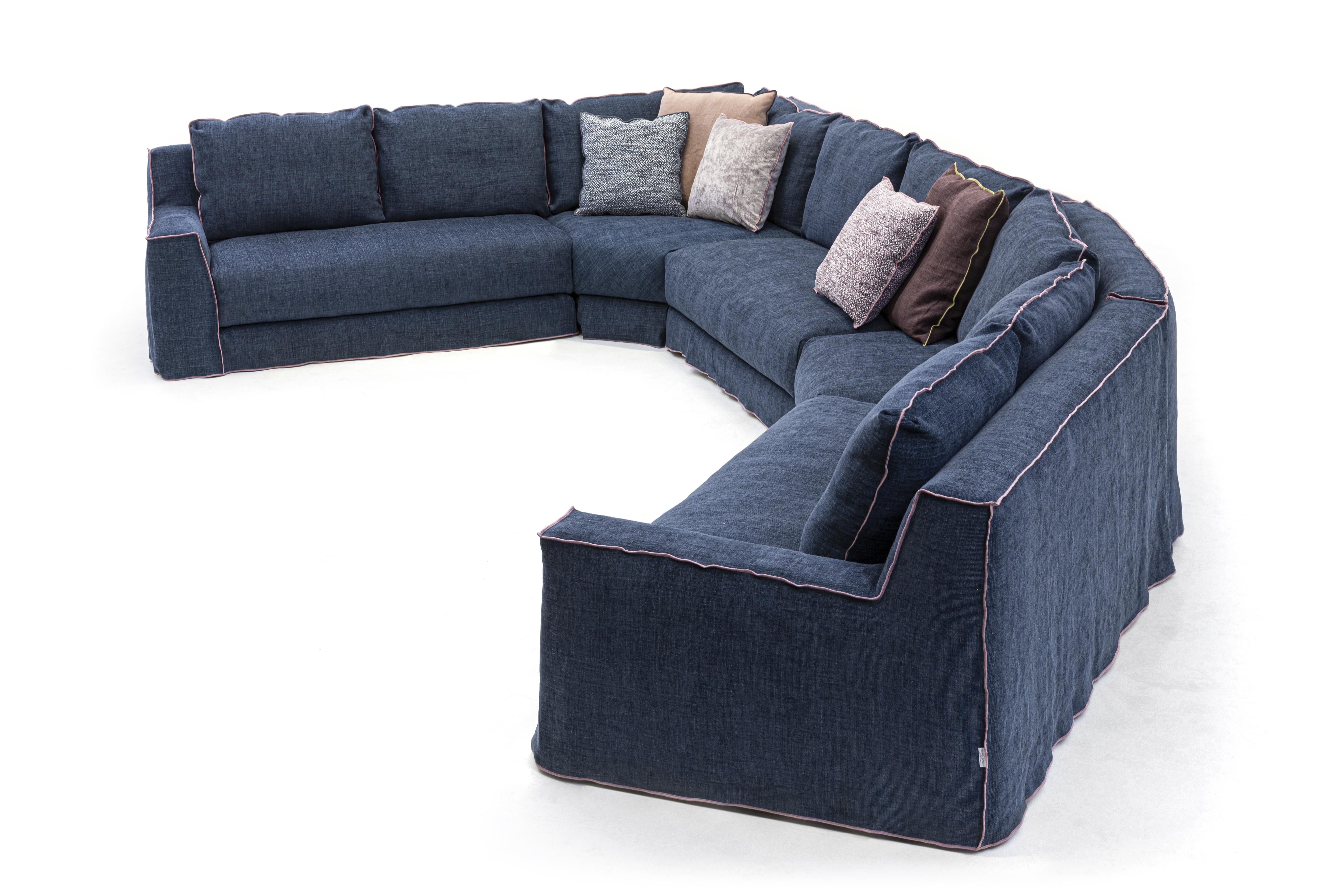Contemporary Gervasoni Loll 11 Modular Sofa in Munch Upholstery by Paola Navone For Sale
