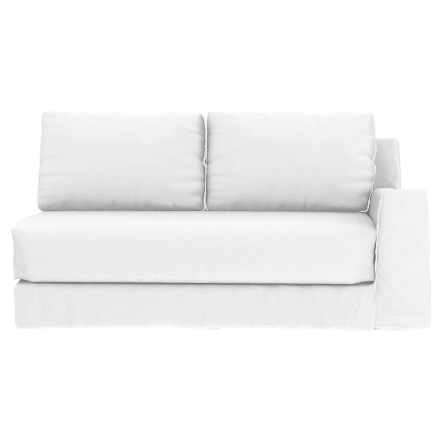 Gervasoni Loll 21 R Arm Modular End Element in White Linen di Paola Navone