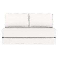 Gervasoni Loll 23 Modular Love Seat in White Linen Upholstery by Paola Navone
