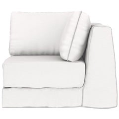 Gervasoni Loll 27 AN Modular Corner Element in White Linen by Paola Navone