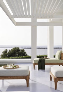 Gervasoni Mediterraneo 13 Ottoman - design Francesco Meda - Teak structure