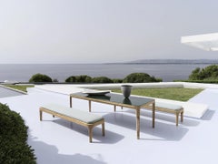 Gervasoni Mediterraneo 33 Table - design Francesco Meda - Teak with glass top