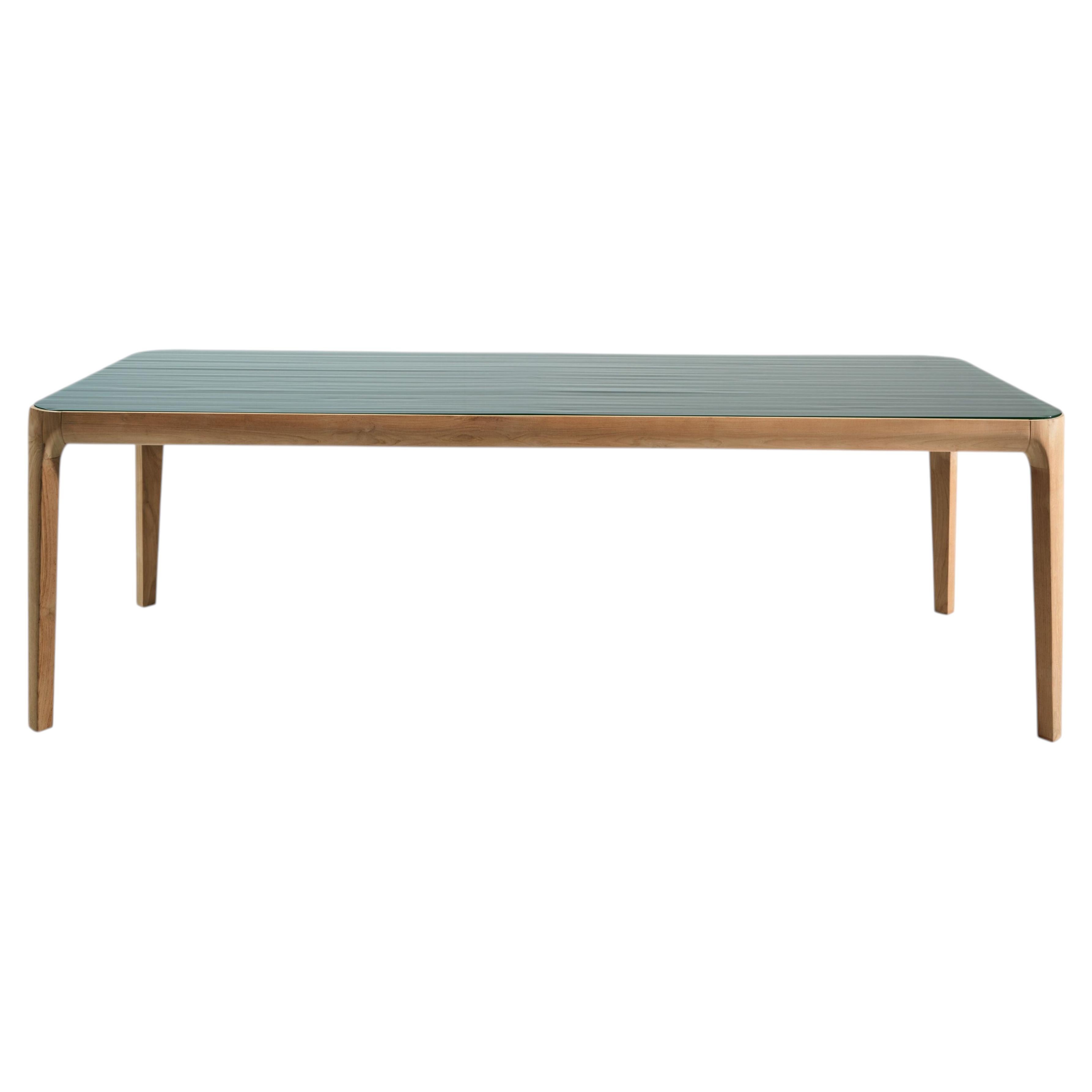 Gervasoni Mediterraneo 33 Table - design Francesco Meda - Teak with glass top