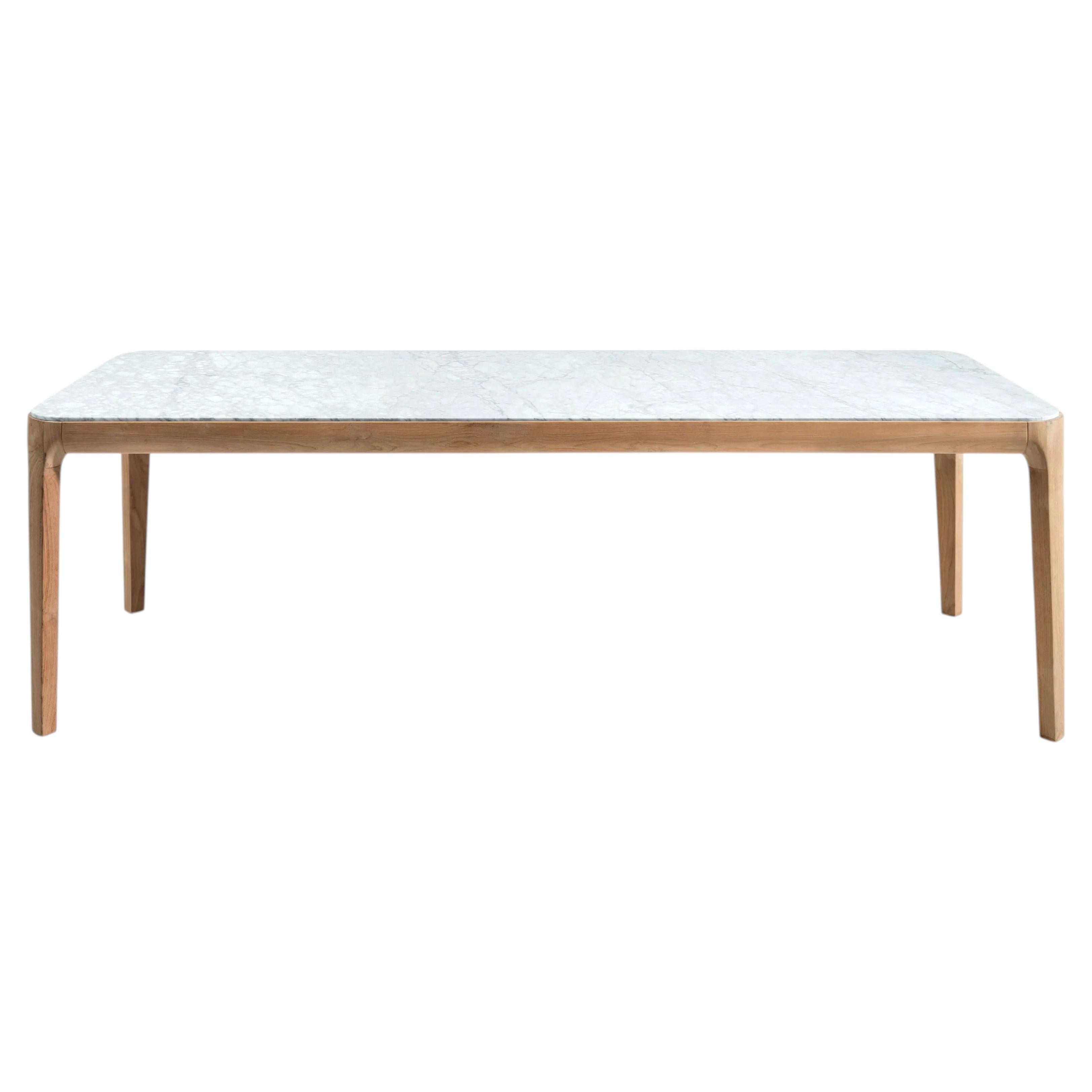 Gervasoni Mediterraneo 34 Mesa - diseño Francesco Meda - Teca con tapa de mármol