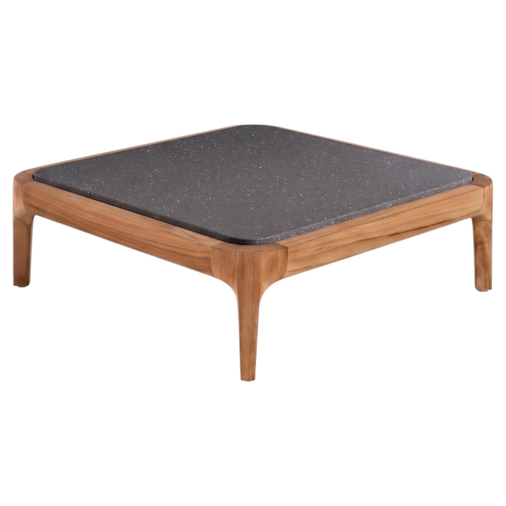 Mesa baja Gervasoni Mediterraneo 41 diseño Francesco Meda-Tapa de roble/gres