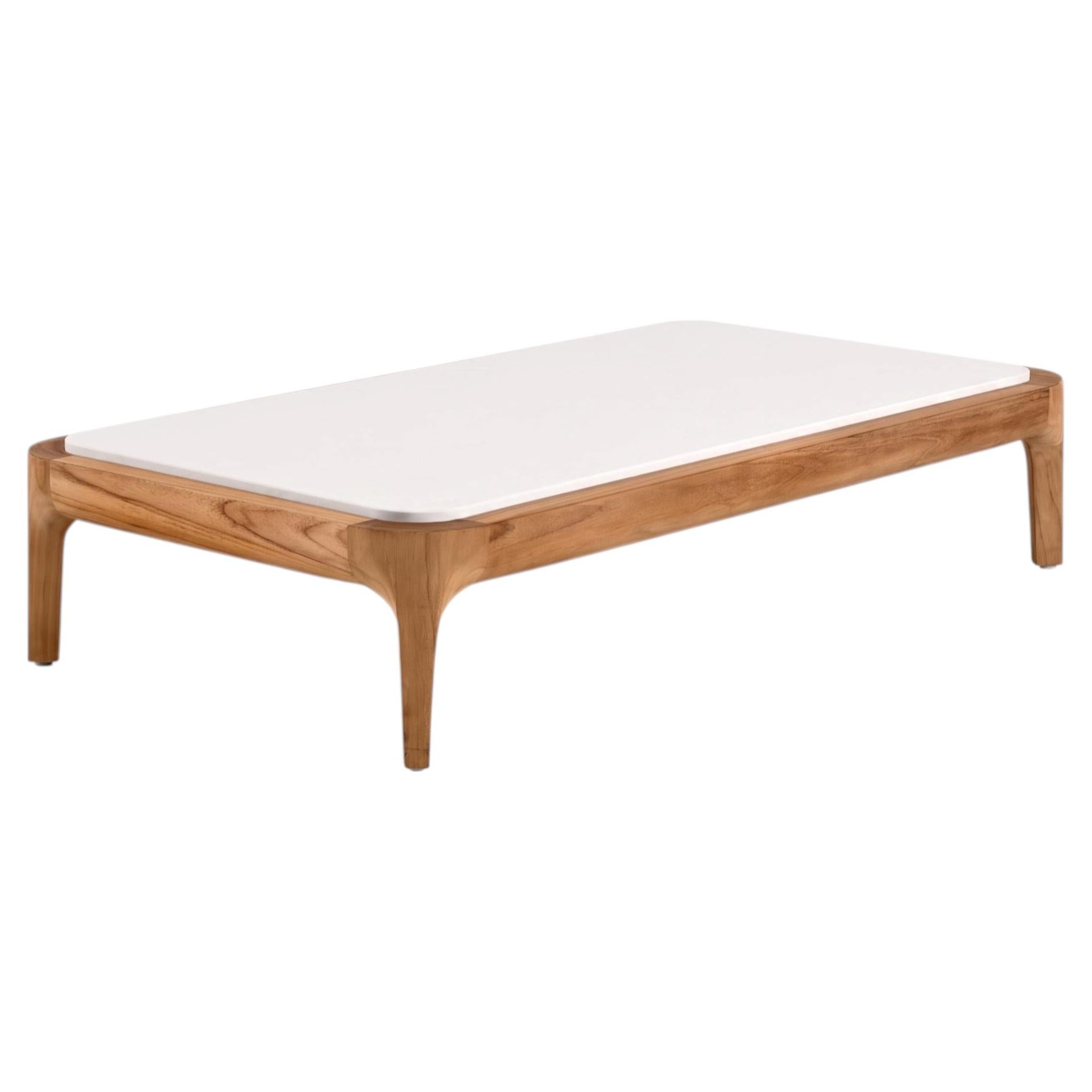 Gervasoni Mediterraneo 43 Coffee Table design Francesco Meda - Teak/concrete top