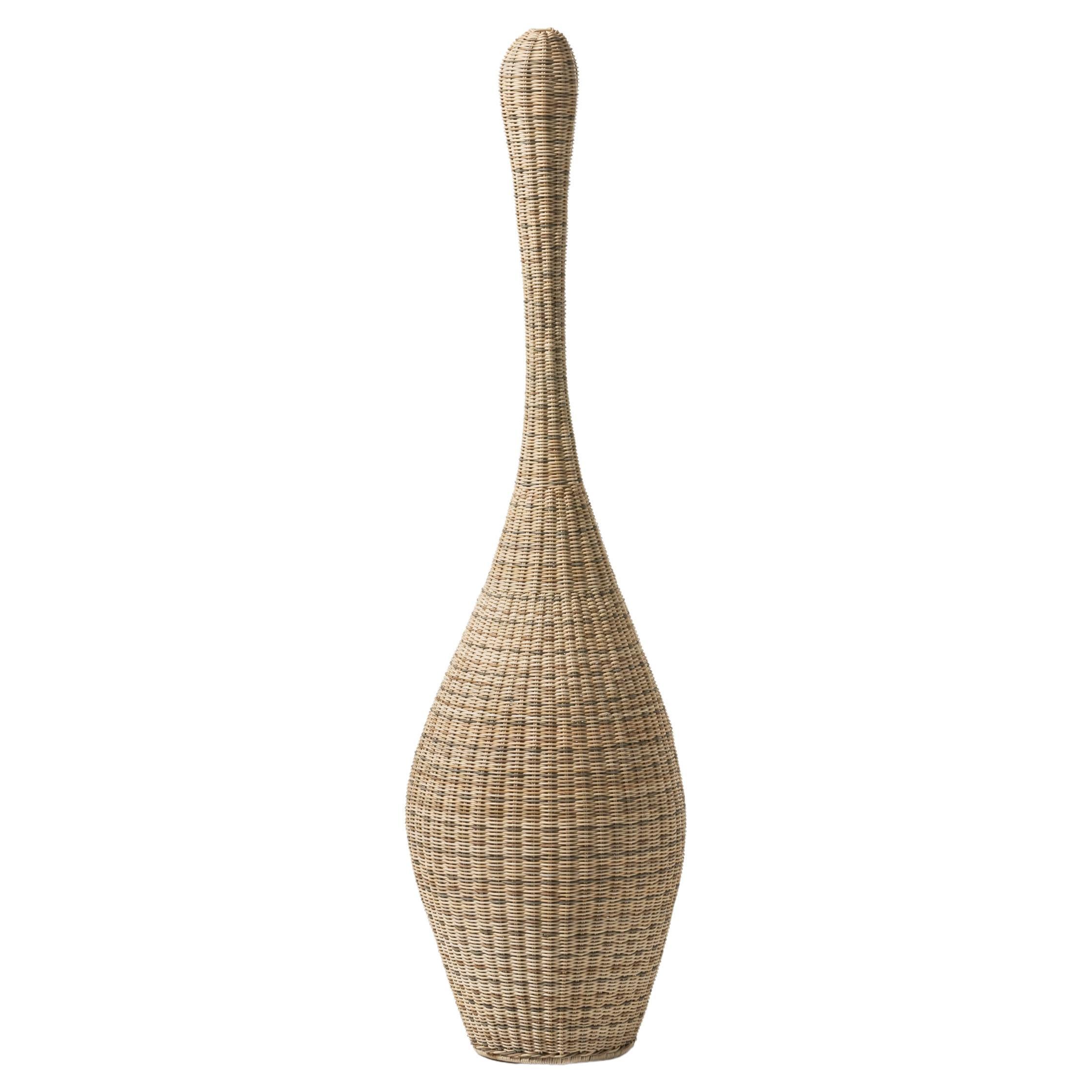 Gervasoni Medium Bolla Standing Lamp in Natural Rattan Core by Michael Sodeau For Sale
