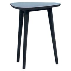 Tavolino medio in mattoni Gervasoni con piano blu avio e rovere laccato nero