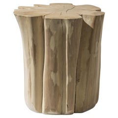 Tavolino medio in mattoni Gervasoni in tronco di carpino scortecciato naturale