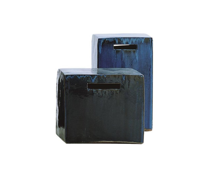 Gervasoni Medium Inout 42 Side Table in Blue Ceramic by Paola Navone ...