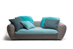 Gervasoni Medium Panda 02 Armchair in Capri 04 Upholstery & White/Gray Resin