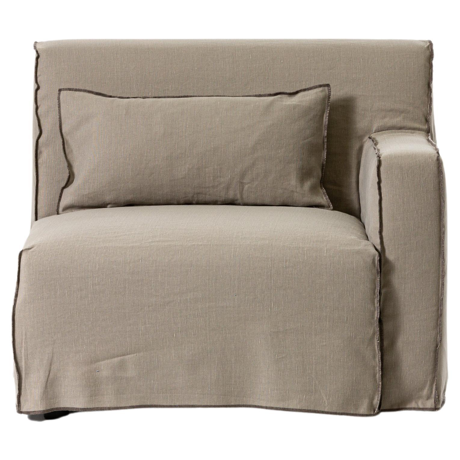 Gervasoni More 04 Right Armrest Modular Sofa in Gesso Upholstery, Paola  Navone For Sale at 1stDibs