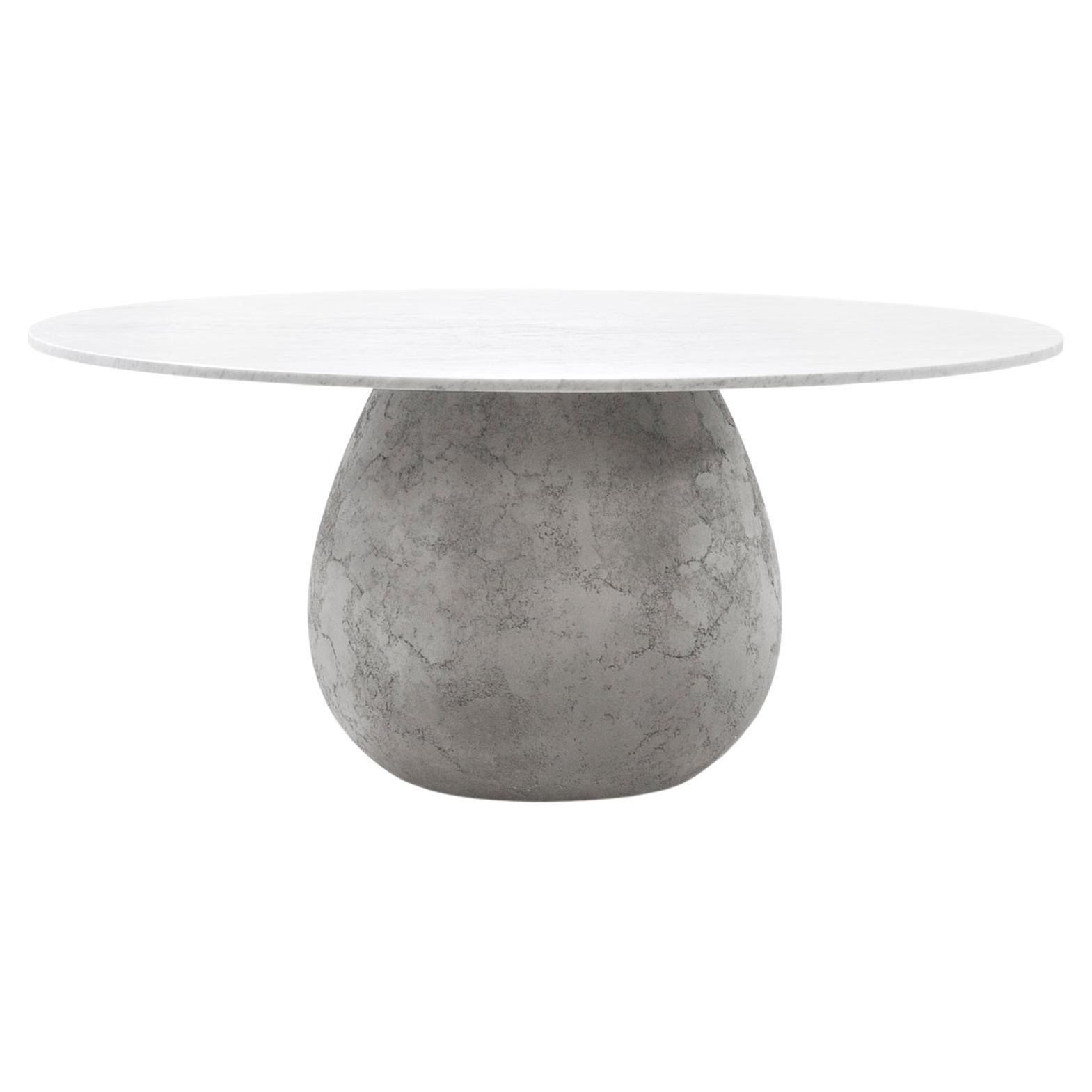 Gervasoni Next 232 Table with Concrete Base & Carrara Marble Top by Paola Navone For Sale