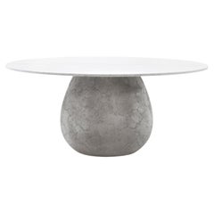 Gervasoni Next 236 Table with Concrete Base & Carrara Marble Top by Paola Navone