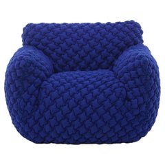 Gervasoni Nuvola 05 Lounge Chair in 3D Blue Upholstery by Paola Navone