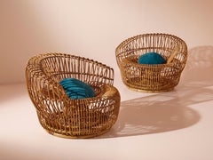Gervasoni pair of Model 526 bamboo lounge chairs, Italy, early 1960s