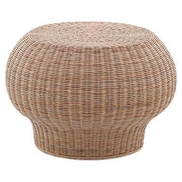 Gervasoni Small Bolla Ottoman in Natural Melange Rattan Core by Michael Sodeau