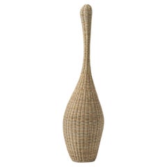 Gervasoni Small Bolla Standing Lamp in Natural Rattan Core by Michael Sodeau