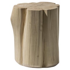 Gervasoni Small Brick Side Table in Natural Barked Hornbeam Trunk