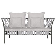 Gervasoni Small Inout Sofa in Aspen 02 Upholstery with Grey Aluminium Frame