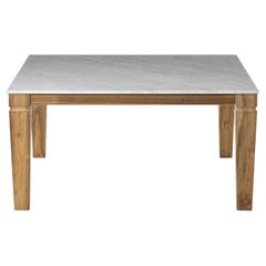 Gervasoni Small Jeko Table in ECOTeak & White Carrara Marble Top by Paola Navone