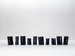 Gervasoni Small Log Sections of Beech Trunk Side Table in Black by Paola Navone