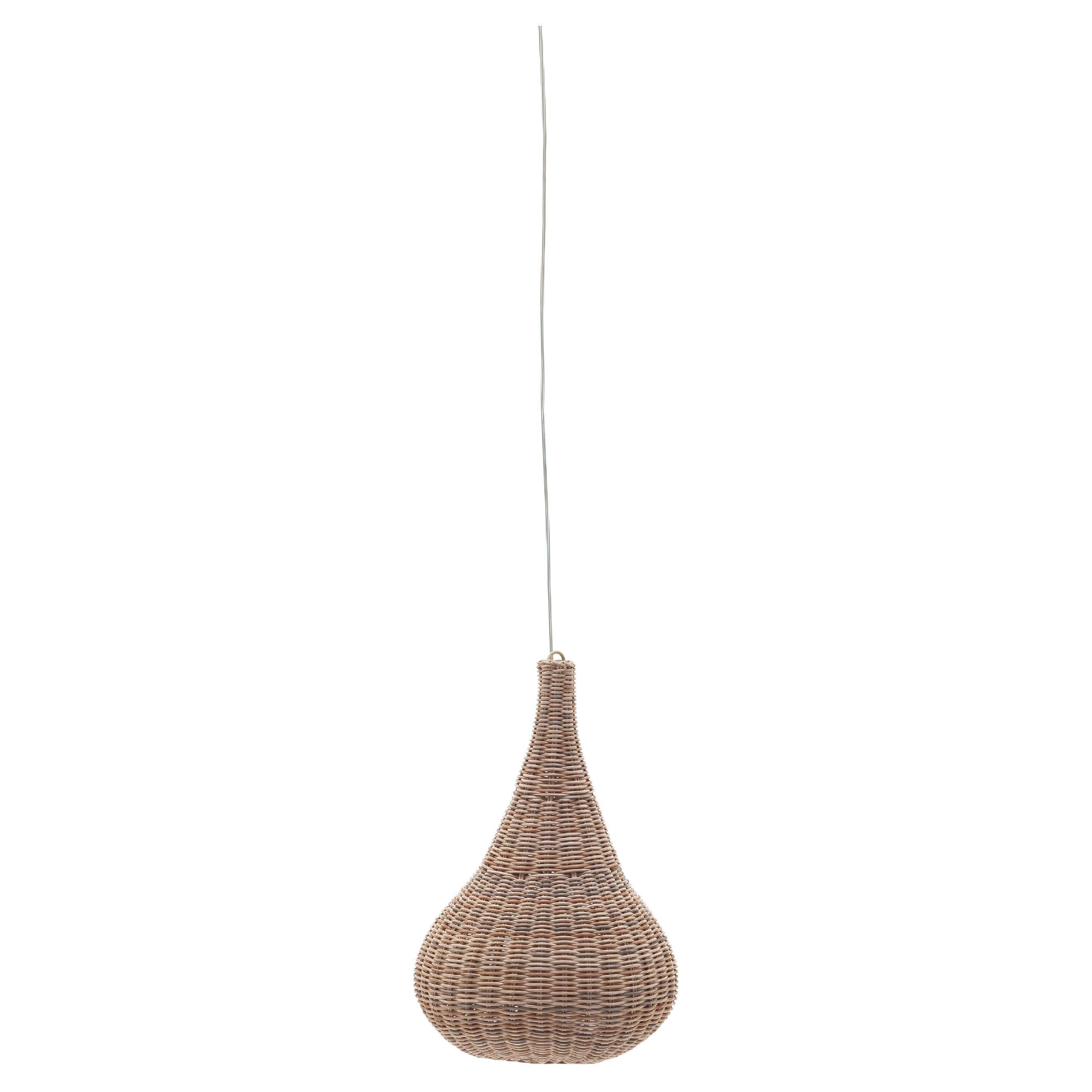 Lampe à suspension Gervasoni Spin 95 en rotin naturel Melange de Michael Sodeau en vente