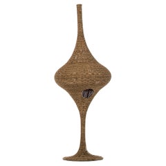 Gervasoni Spin S Floor Lamp in Natural Melange Rattan by Michael Sodeau