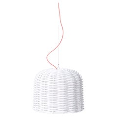 Suspension Gervasoni Sweet 96 en PVC blanc brillant tissé par Paola Navone