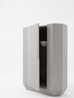 Gervasoni TAPIES 85 Sideboard – One-door sideboard, cement-effect finish in Dune