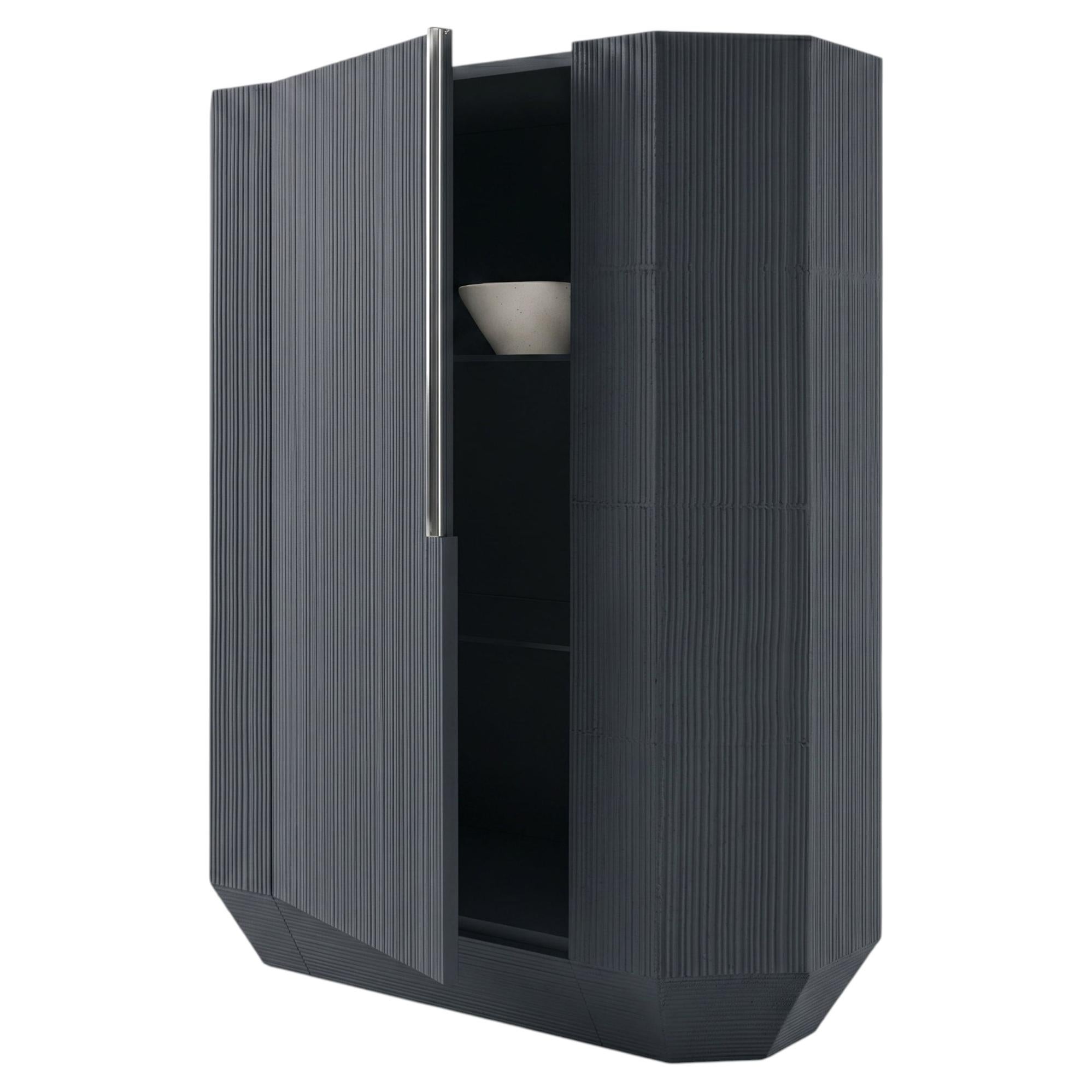 Gervasoni TAPIES 85 Sideboard - One-door sideboard, cement-effect finish - Storm