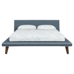 Gervasoni Tray EK Bed in Munch Upholstery & Walnut Feet by Paola Navone