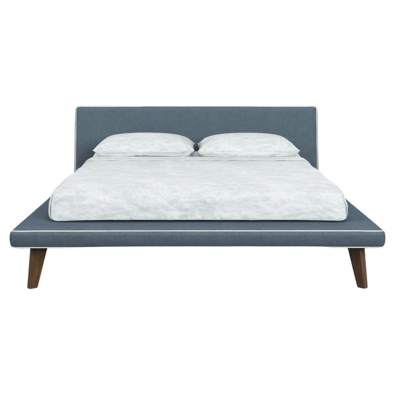 Gervasoni Tray G Bed in Munch Upholstery & Walnut Feet by Paola Navone For Sale