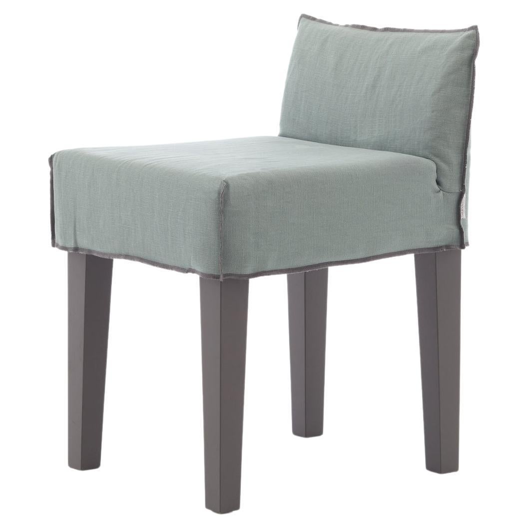 Gervasoni Up Chair in Grey Lacquered Legs with Acqua Upholstery by Paola Navone For Sale