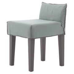 Gervasoni Up Chair in Grey Lacquered Legs with Acqua Upholstery by Paola Navone