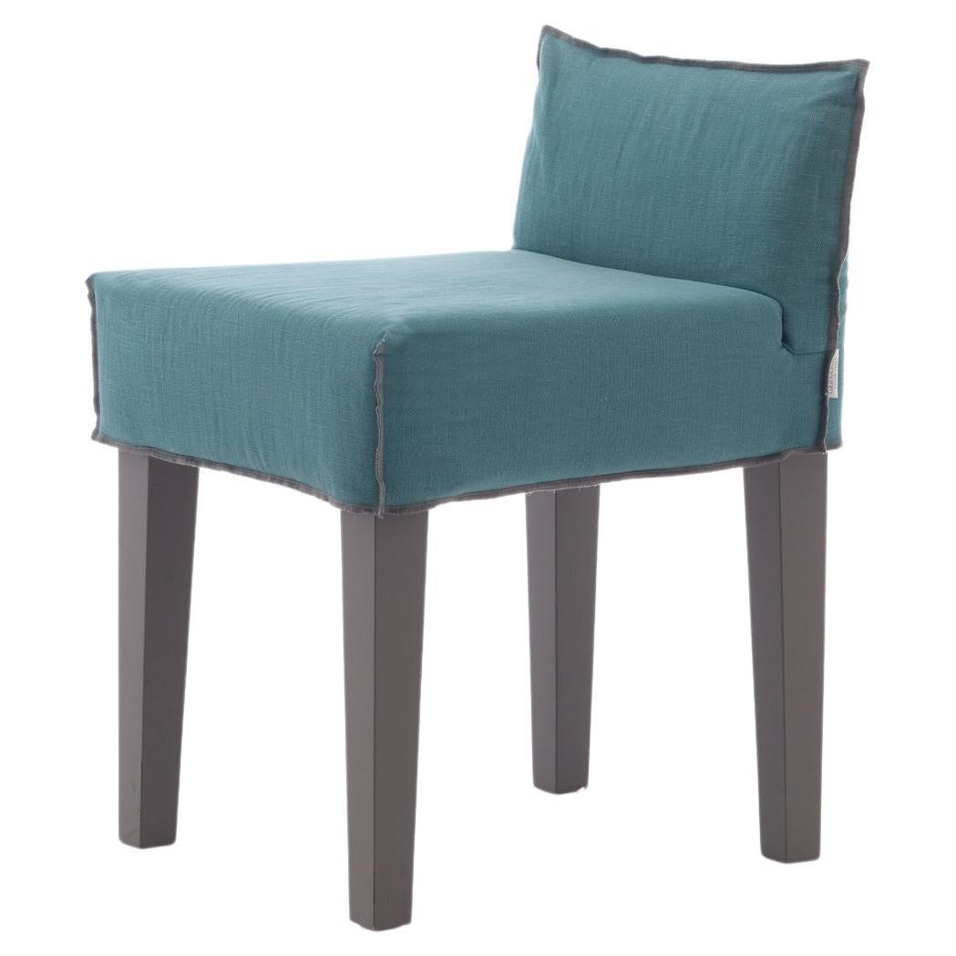 Gervasoni Up Chair in Grey Lacquered Legs with Pavone Upholstery by Paola Navone