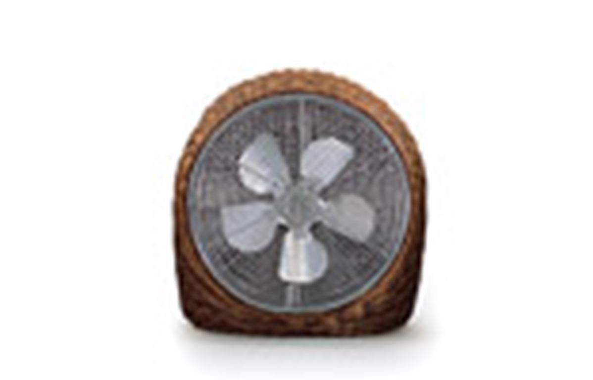 Modern Gervasoni Wind Floor Fan in Handwoven Dark Pulut by Jasper Startup For Sale