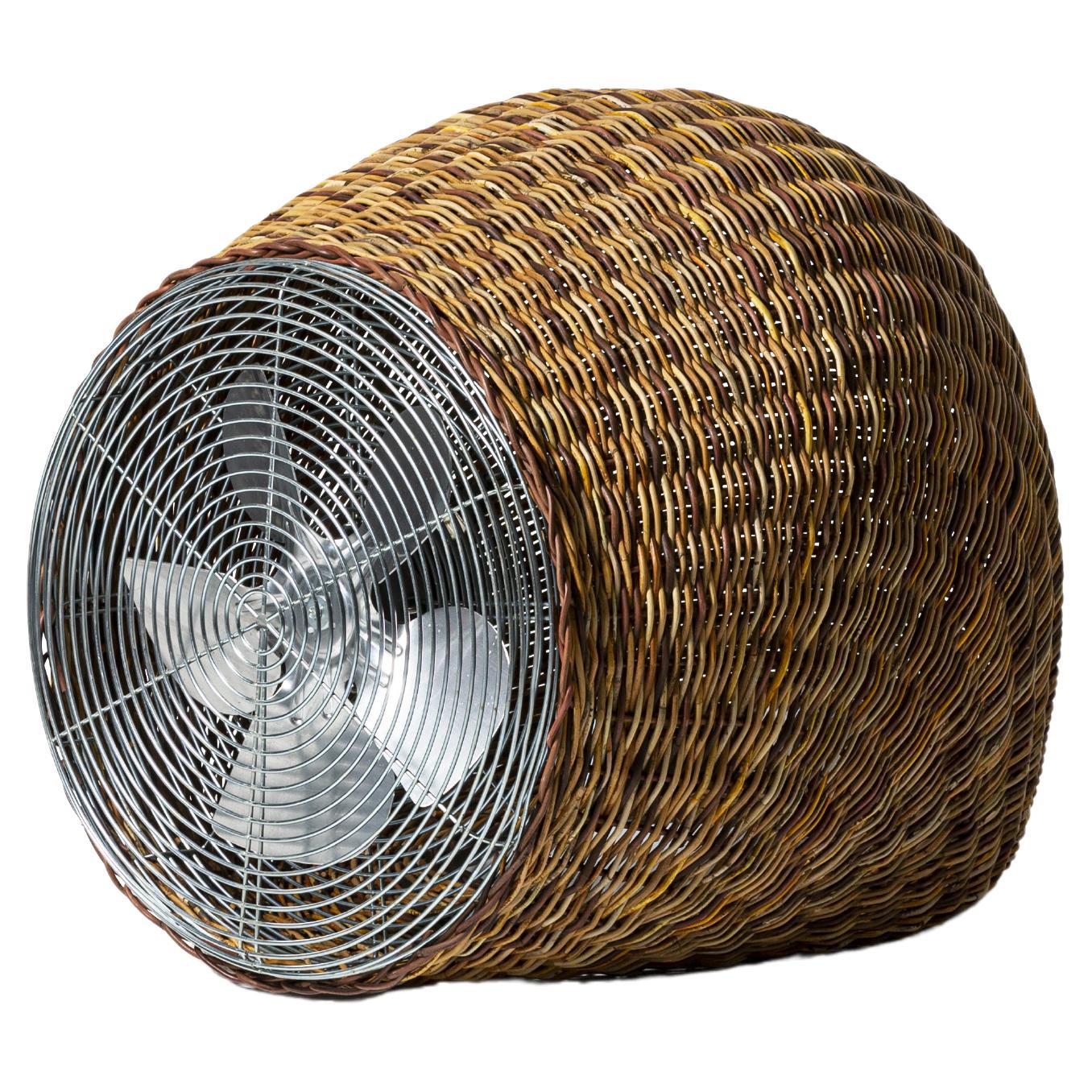 Gervasoni Wind Floor Fan in Handwoven Dark Pulut by Jasper Startup For Sale