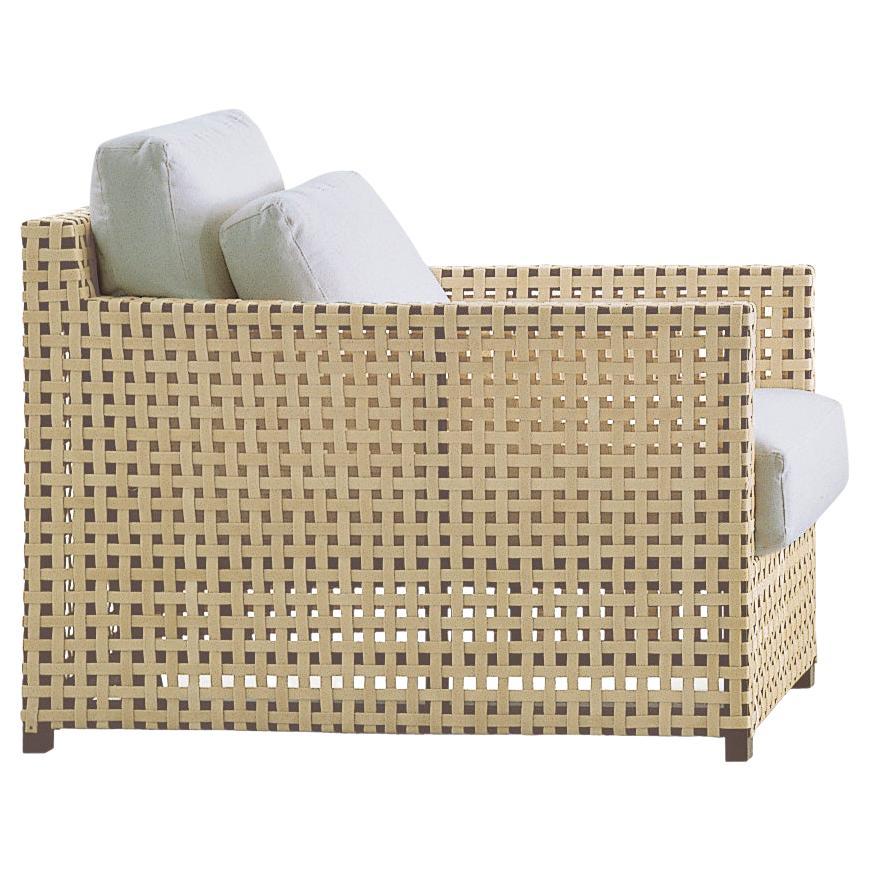 Salotto WK Gervasoni in faggio con cuscini e pelle intrecciata di Paola Navone